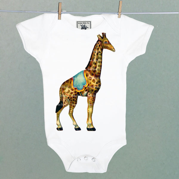 Circus Giraffe Organic One Piece Baby Bodysuit