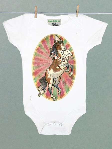 P is for Pony Circus Organic One Piece Baby Bodysuit