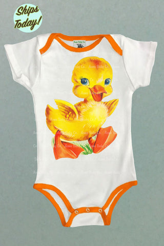 Darling Ducking One Piece Bodysuit with Color Trim