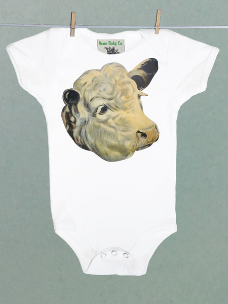 Beautiful Cow Organic One Piece Baby Bodysuit