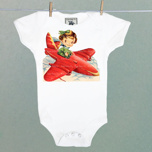 Pilot Girl Organic One Piece Baby Bodysuit