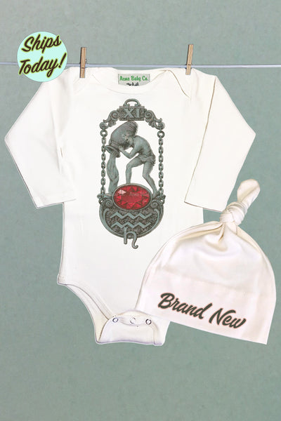 Brand New Aquarius Organic Baby Bodysuit and Cap Set