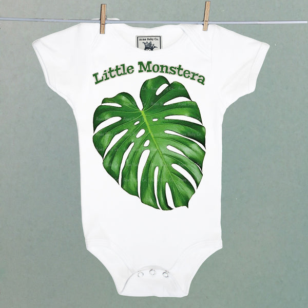 Little Monstera Organic One Piece Baby Bodysuit