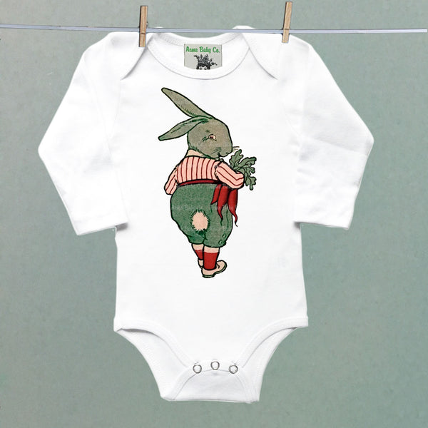 Bunny with Carrots One Piece Baby Bodysuit
