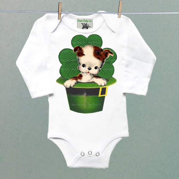 Irish Puppy Dog Organic One Piece Baby Bodysuit