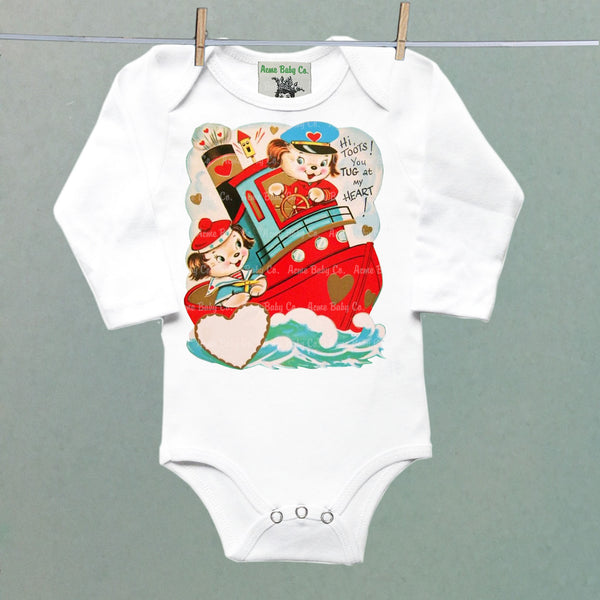 Tug Boat Pupies Organic One Piece Baby Bodysuit