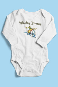 Personalized Buckaroo Organic One Piece Baby Bodysuit