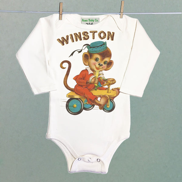 Custom Monkey Organic One Piece Baby Bodysuit