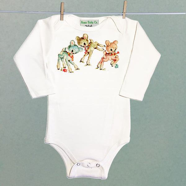 Pastel Deer Organic One Piece Baby Bodysuit
