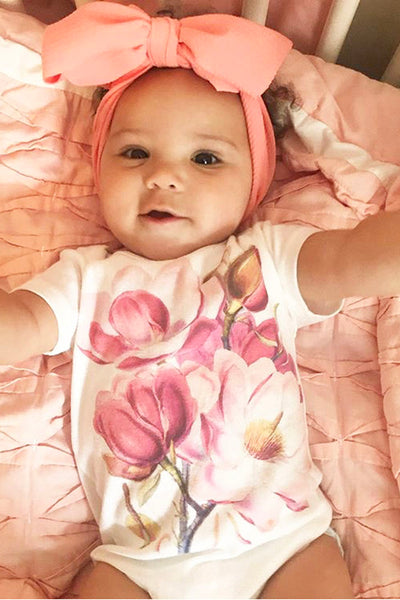 Pink Magnolia Organic One Piece Baby Bodysuit
