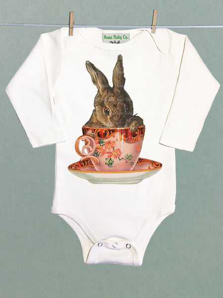 Teacup Bunny Organic One Piece Baby Bodysuit