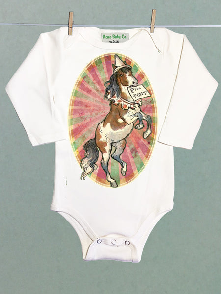 P is for Pony Circus Organic One Piece Baby Bodysuit