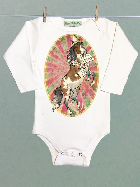 P is for Pony Circus Organic One Piece Baby Bodysuit