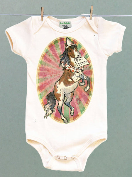 P is for Pony Circus Organic One Piece Baby Bodysuit