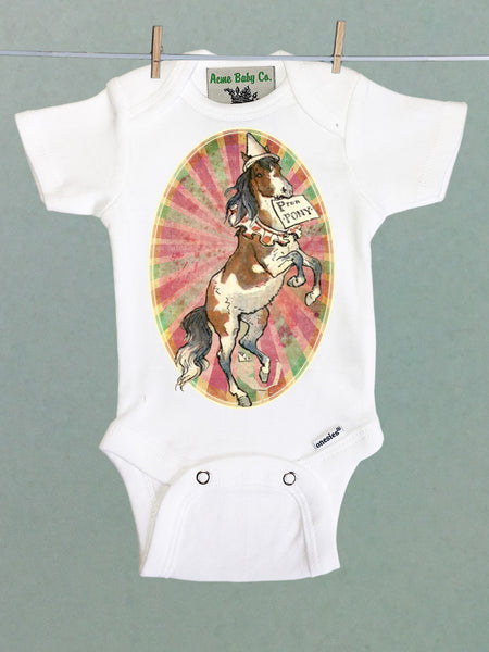 P is for Pony Circus Organic One Piece Baby Bodysuit