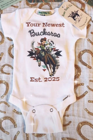 Your Newest Buckaroo Organic One Piece Baby Bodysuit