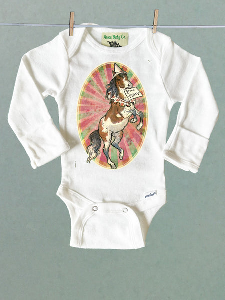 P is for Pony Circus Organic One Piece Baby Bodysuit