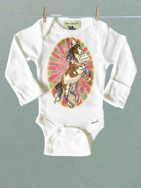 P is for Pony Circus Organic One Piece Baby Bodysuit