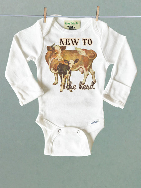 New to the Herd Mom & Calf Organic One Piece Baby Bodysuit