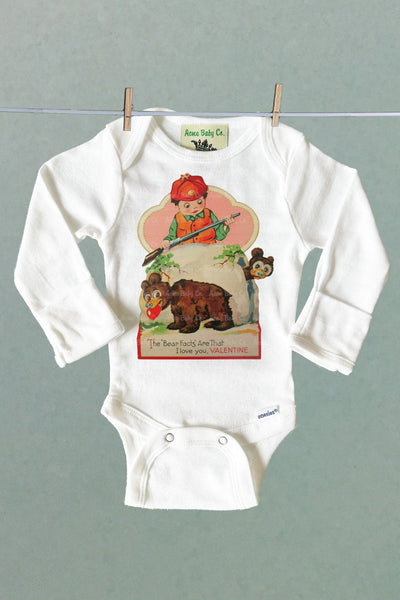 Valentine Bears Organic One Piece Baby Bodysuit