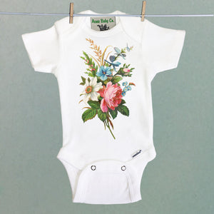 Natural Bouquet Organic One Piece Baby Bodysuit