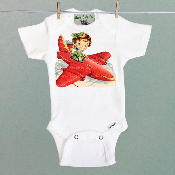 Pilot Girl Organic One Piece Baby Bodysuit