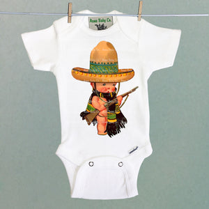 Mexican Soldier One Piece Baby Bodysuit