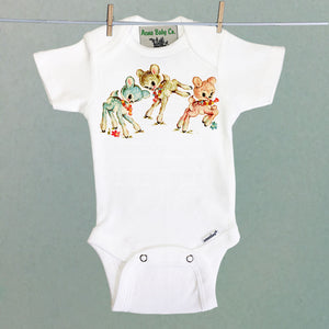 Pastel Deer Organic One Piece Baby Bodysuit