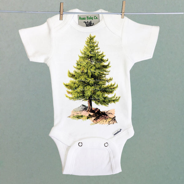 Pine Tree Organic One Piece Baby Bodysuit