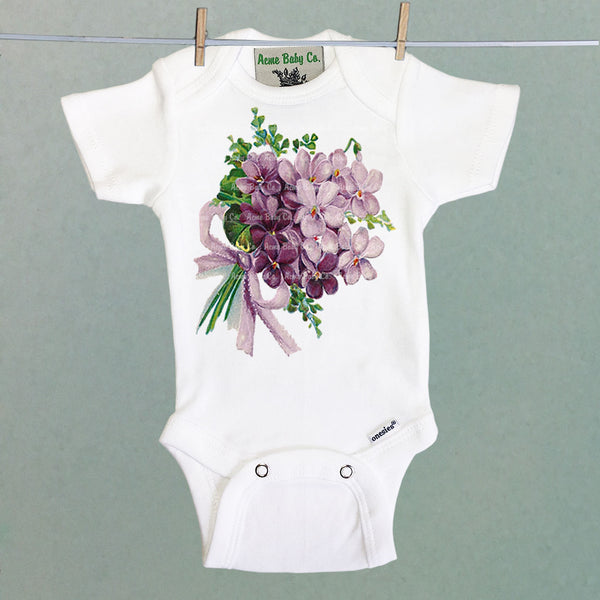 Bouquet of Violets One Piece Baby Bodysuit