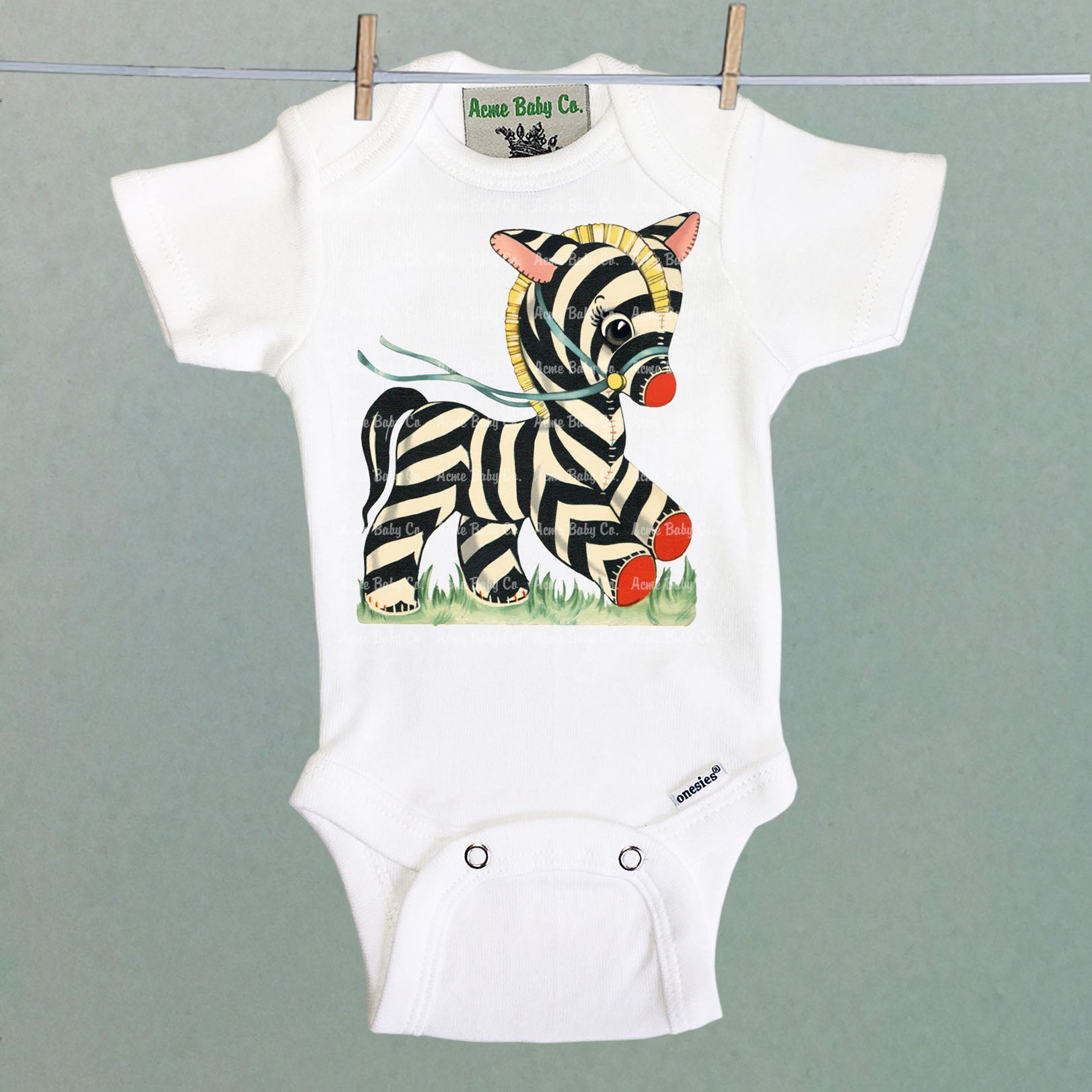 Zebra One Piece Baby Bodysuit