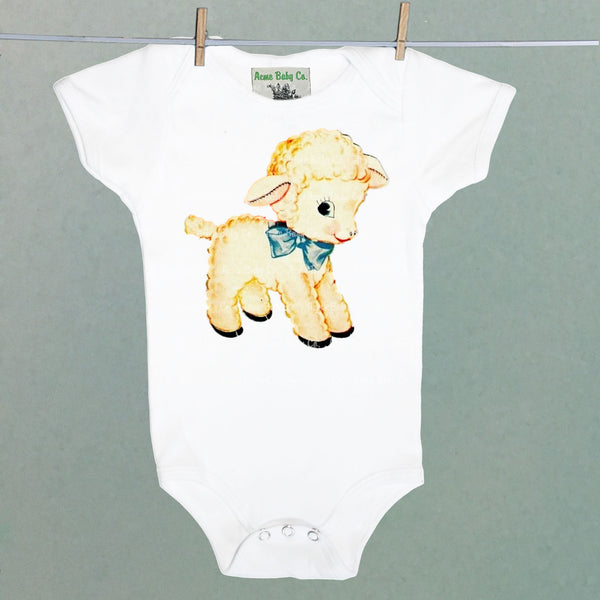 Cute Lamb Organic One Piece Baby Bodysuit