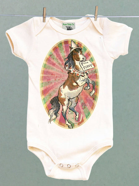 P is for Pony Circus Organic One Piece Baby Bodysuit