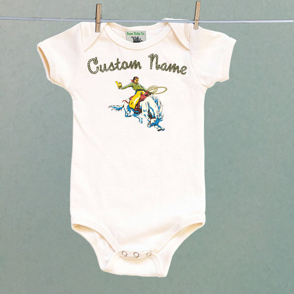 Personalized Buckaroo Organic One Piece Baby Bodysuit