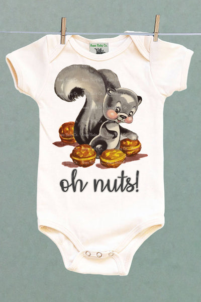Oh Nuts! Squirrel Organic One Piece Baby Bodysuit