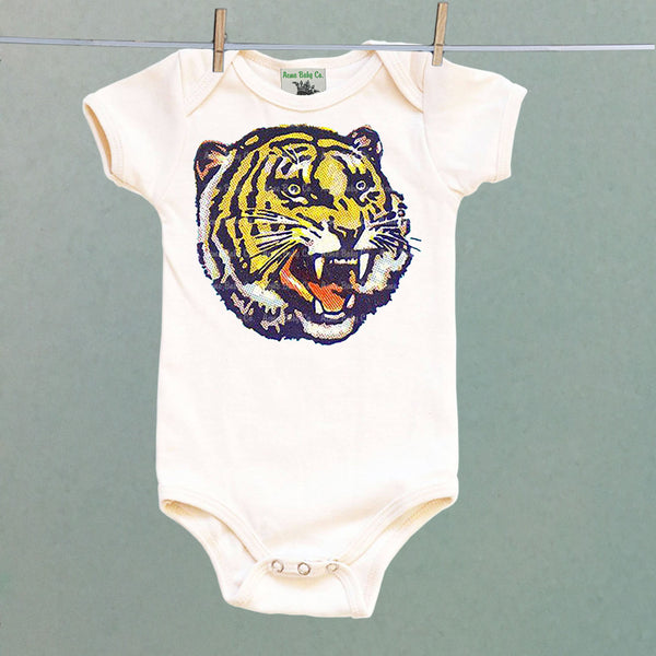 Circus Tiger Organic One Piece Baby Bodysuit