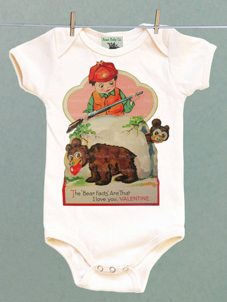 Valentine Bears Organic One Piece Baby Bodysuit