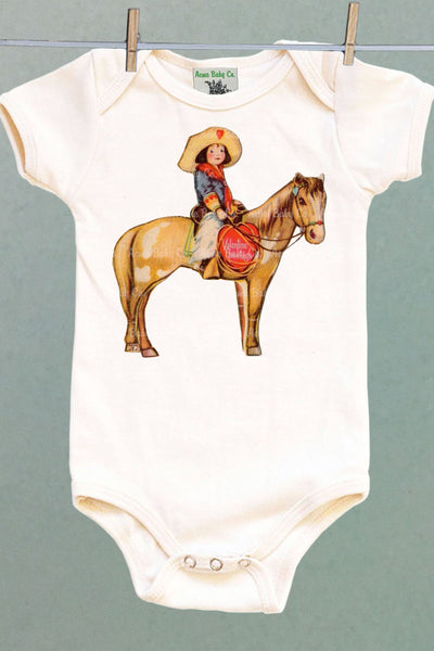 Valentine Cowgirl Organic One Piece Baby Bodysuit