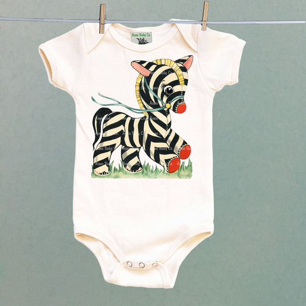 Kitsch Zebra Organic One Piece Baby Bodysuit