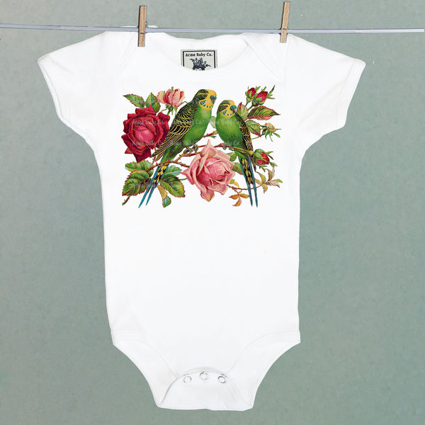 Parakeets One Piece Baby Bodysuit