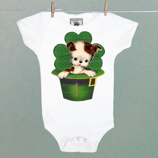 Irish Puppy Dog Organic One Piece Baby Bodysuit