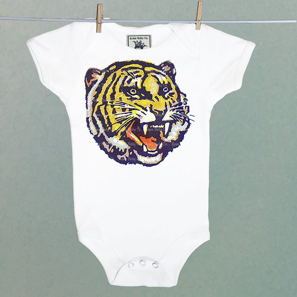 Circus Tiger Organic One Piece Baby Bodysuit