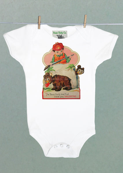 Valentine Bears Organic One Piece Baby Bodysuit