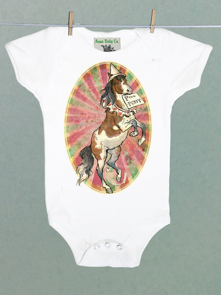 P is for Pony Circus Organic One Piece Baby Bodysuit