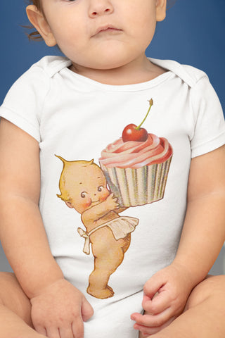Cupcake Cutie Organic One Piece Baby Bodysuit
