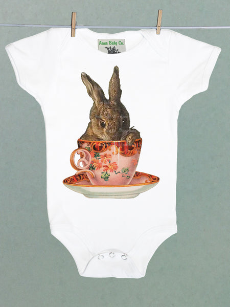 Teacup Bunny Organic One Piece Baby Bodysuit