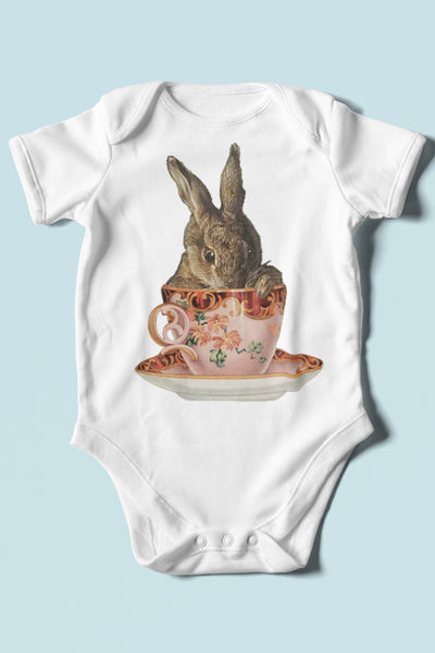 Teacup Bunny Organic One Piece Baby Bodysuit