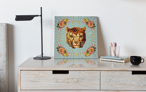 Circus Leopard & Roses Canvas