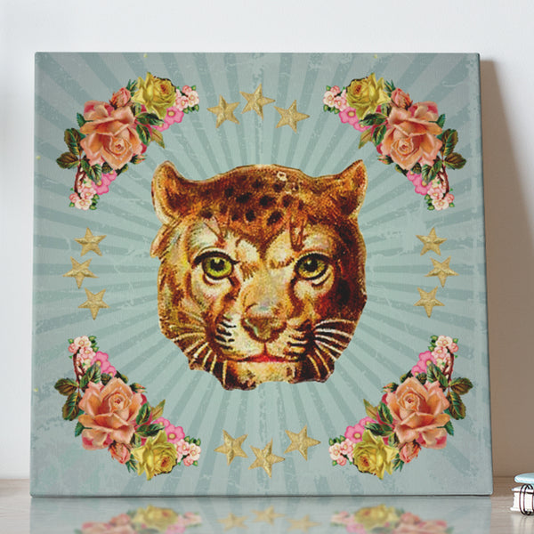 Circus Leopard & Roses Canvas
