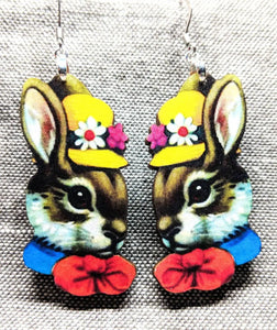 Party Bunny Earrings - Yellow Bonnet